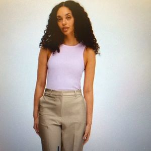 NWT SELECTED FEMME CROPPED SLEEVELESS TOP IN WASHED PURPLE